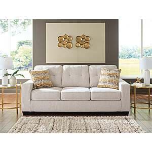 Ashley Contemporary Storrow Sofa w/ Accent Pillows (Iron or Stone) $399 + Free Doorstep Delivery