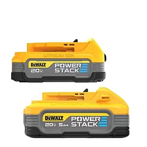 2-Pk DeWALT 20V MAX XR POWERSTACK Lithium-Ion 5.0Ah & 1.7Ah Batteries $129.50 + Free S&H