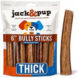 Select Accts: 5-Pack Jack & Pup 6" Bully Sticks $9.70 w/ S&S