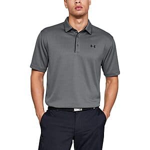 Under Armour Men's Tech Golf Polo (Graphite (040)/Black) $18