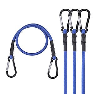 4-Pack 24" WORKPRO Bungee Cords w/ Hooks (3 Colors) from $7