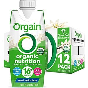 12-Pack 11-oz Orgain Organic Nutritional Protein Shake (Vanilla) $11.40 & More w/ Subscribe & Save