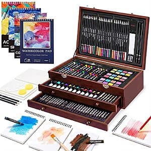 194-Piece Cool Bank Deluxe Art Set (Crayons, Oil Pastels, Acrylic Paints & More) $26.75