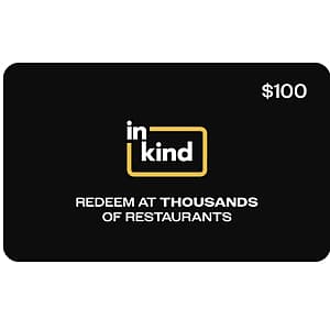 inKind eGift Card with $100 denomination displayed on a digital or printed format.