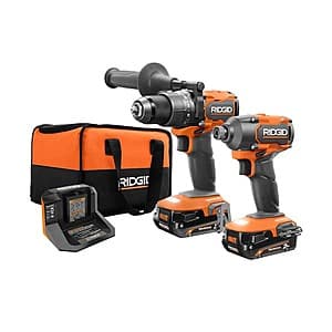 RIDGID 18V 2-Tool Kit: Drill/Driver, Impact Driver, 2x 2Ah Batteries, Charger & Bag $114 + Free Shipping