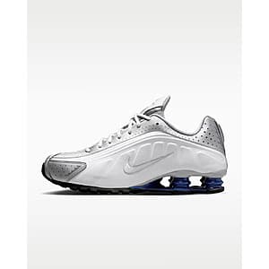 Nike Men's Shox R4 Shoes (White/Metallic Silver/Deep Royal Blue/White) $82 + Free Shipping
