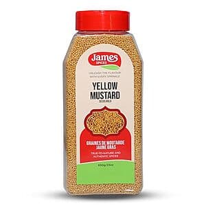 23-Oz James Spices Inc. Yellow Mustard Bold Seeds $1
