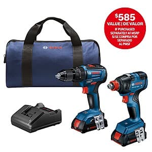 Bosch 18-Volt Brushless Hammer Drill/Driver + Impact Driver + 2x 2Ah Batteries $99 + Free Shipping