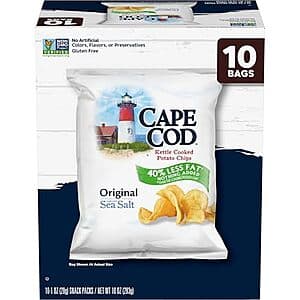 10-Ct 1-Oz Cape Cod Kettle Potato Chips $3.25 w/ S&S