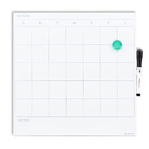 U Brands 14" x 14" Frameless Magnetic Dry Erase Monthly Calendar Board $4