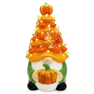 8.5" Hexagram Gnome Light-Up Ceramic Tree Tabletop Decoration $12