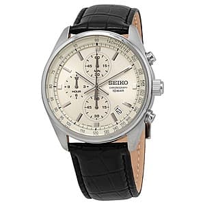 Seiko 41mm Chronograph Quartz Champagne Dial Men's Watch $147 + Free Shipping