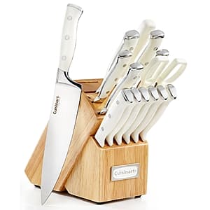 15-Piece Cuisinart Triple Riveted Cutlery Knife Block Set (White) $39.95 + Free Shipping