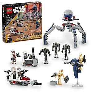 215-Piece LEGO Star Wars Clone Trooper & Battle Droid Battle Pack Building Set $21
