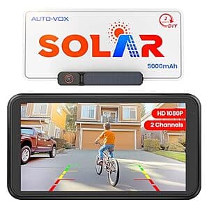 AUTO-VOX Solar Wireless Backup Camera w/ 5" 1080p Monitor & 5000mAh Battery $91 + Free S&H