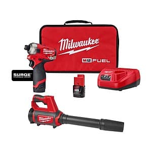 Milwaukee M12 12V Brushless 1/4" Hex Impact Driver w/ 2x 2.0Ah Batteries & Blower $159 + Free S/H