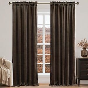 Lamit Thermal Insulated Blackout Velvet Curtains: 2-Pk 52"x84" (various) from $13.50 & More
