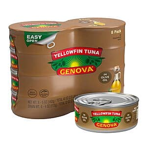 Select Accounts: 8-Pk 5-oz Genova Premium Yellowfin Canned Tuna (Olive Oil) $10.50 w/ S&S