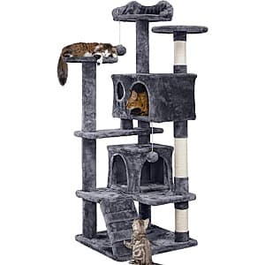 54" Yaheetech Indoor Cat Tree Tower (Dark Gray) $35.70 + Free S&H
