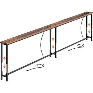 Prime Members: 102.4" Huuger Height Adjustable Sofa Table w/ Power Outlets $80 + Free S&H