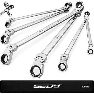 6-Piece SEDY Extra Long Flex-Head Ratcheting Wrench Set (Metric) $33