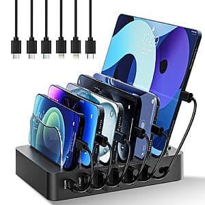6-Port CLEVER BRIGHT 68W Charging Station (Black) $13.20