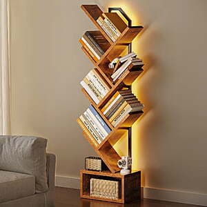 6-Tier Casacomoda Tree Bookshelf w/ Built-in RGB LED (Vintage) $26.60