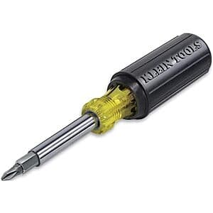 Klein Tools 11-in-1 Multi Bit Screwdriver & Nut Driver w/ Cushion Grip Handle $12