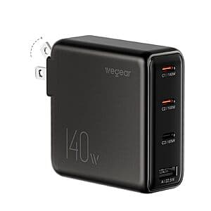 wegear 140W 4-Port GaN USB-C Charger w/ Foldable Plug $25 + Free S&H