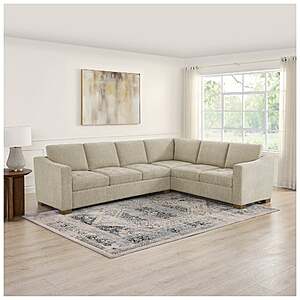Costco Members: 2-Pc Thomasville Ellsford Fabric Sectional (Beige) $700 + Free S&H