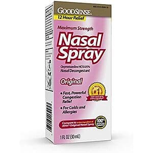 1-Oz GoodSense Max Strength Nasal Decongestant Spray (Oxymetazoline HCl 0.05%) $1.05 w/ Subscribe & Save