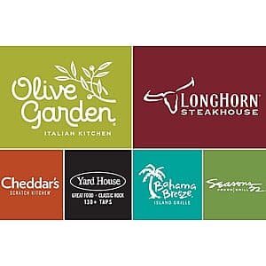 Digital Delivery eGift Cards: $100 Lowe's eGC $90, $50 Darden Restaurants eGC $42.50 & More