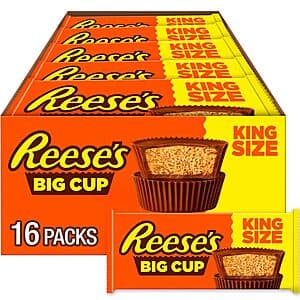 16-Count 2.8-Oz REESE'S Big Cup Milk Chocolate King Size Peanut Butter Cups $17.10 w/ Subscribe & Save