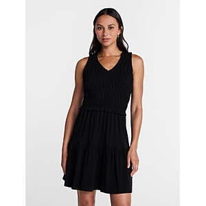 Time and Tru Women's Smocked Sleeveless Mini Dress w/ Ruffle Trim (Select Sizes) $6.40