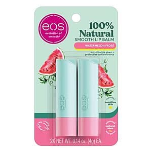 2-Pack 0.14-oz eos 100% Natural Lip Balm (Watermelon Frosé) $2.85 w/ Subscribe & Save