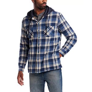Men's Weatherproof Vintage Sherpa Flannel Hooded Jacket (Mocha or Stellar Blue) $19 + Free Ship to Store