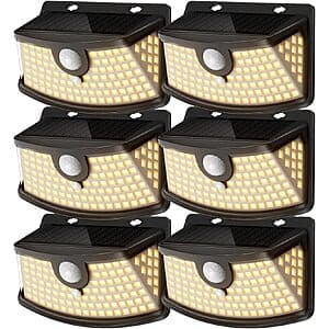 Prime Members: 6-Pk Aootek 120-LED Solar Outdoor Motion Sensor Lights $17 + Free S&H