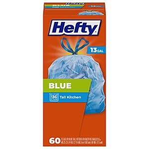 Select Accounts: 60-Ct 13-Gal Hefty Blue Trash Bags $6.60 w/ S&S
