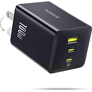 100W Baseus 3-Port USB-C GaN Wall Charger (2x USB-C & USB-A) $22 + Free S&H