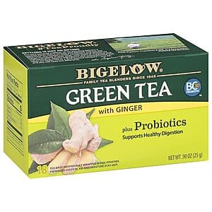 6-Pack 18-Count Bigelow Green Tea Bags with Ginger Plus Probiotics $7.50 w/ Subscribe & Save