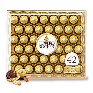 42-Count Ferrero Rocher Fine Hazelnut Milk Chocolates Gift Box $16.95
