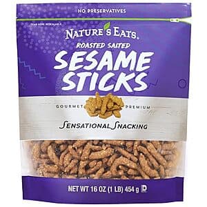 Select Accts: 16-oz Nature's Eats Roasted Salted Sesame Sticks $4.15 w/ S&S