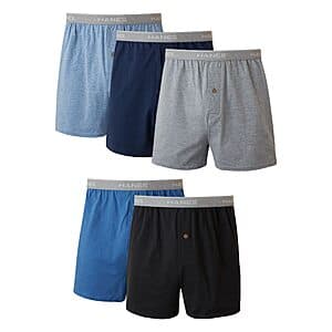 5-Pack Hanes Men's Moisture-Wicking Cotton Boxers (Assorted) from $13