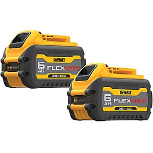 2-Pk DeWALT FLEXVOLT 20V/60V 6Ah Batteries $161.45 + Free S&H $199+