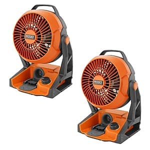 2-Pk Ridgid 18V Cordless Hybrid Jobsite Fans (Tool Only) $99 + Free S&H