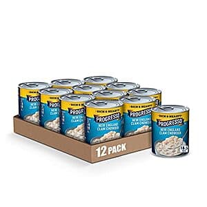 12-Pack 18.5-Oz. Progresso Rich & Hearty New England Clam Chowder $8.90 w/ Subscribe & Save