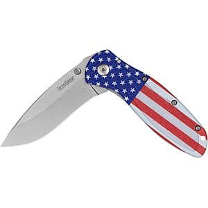 3.4" Kershaw Blur Folding Pocket Knife w/ Steel Recurve Blade (USA Flag) $39.10 + Free S&H