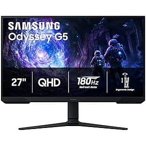 27" Samsung Odyssey G5 1440p 180Hz 1ms FreeSync VA Monitor $150 + Free S&H