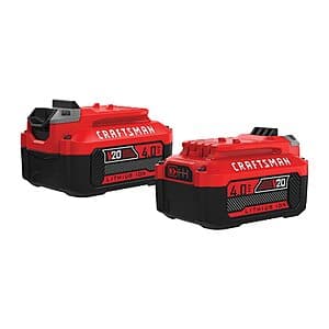 2-Pack CRAFTSMAN V20 4Ah Lithium Ion Power Tool Battery $84 + Free Shipping