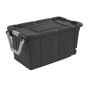 40-Gallon Sterilite Extra Large Wheeled Plastic Storage Bin w/ Handle (Gray) $20